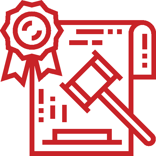Sicherheit & Datenschutz - Icon - rotes Symbol auf transparenten Hintergrund