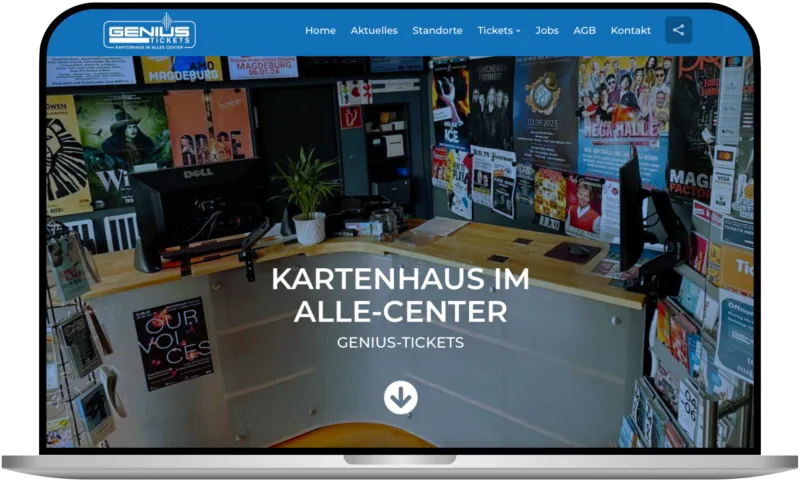 Magdeburg Kartenhaus - Genius Tickets - Webdesign Desktop