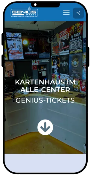 Magdeburg Kartenhaus - Genius Tickets - Webdesign Smartphone